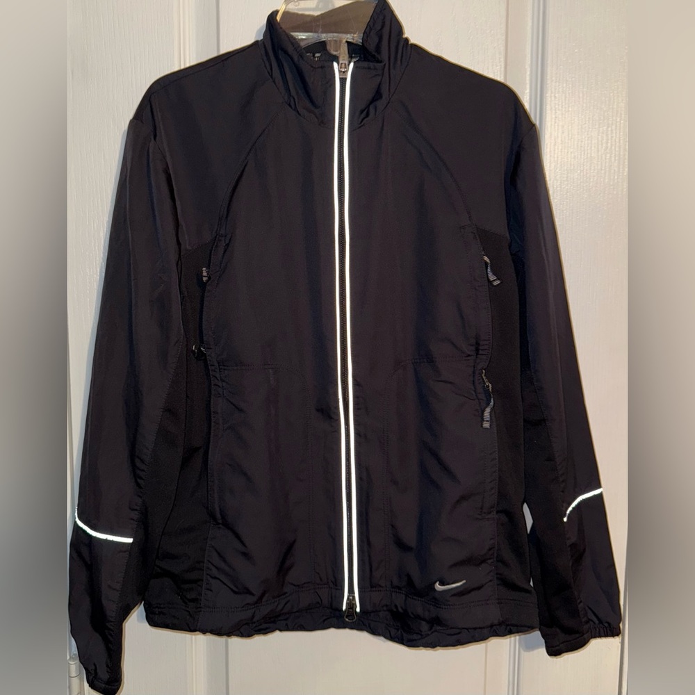 Nike Black Reflective Windbreaker Jacket Size S